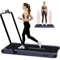 Tapis de marche 2-en-1 Squatz avec plaques vibrantes et guidon bleu