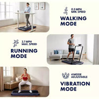 Tapis de marche 2-en-1 Squatz avec plaques vibrantes et guidon bleu