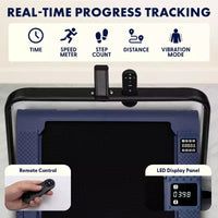 Tapis de marche 2-en-1 Squatz avec plaques vibrantes et guidon bleu
