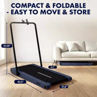 Tapis de marche 2-en-1 Squatz avec plaques vibrantes et guidon bleu