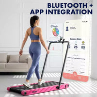 Tapis de marche 2-en-1 Squatz avec plaques vibrantes et guidon rose