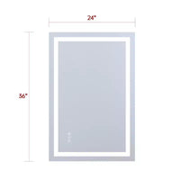 Miroir de coiffeuse mural SUMERAIN 24x36 po en verre trempé, anti-buée, certifié ETL, miroir de salle de bain intelligent à mémoire