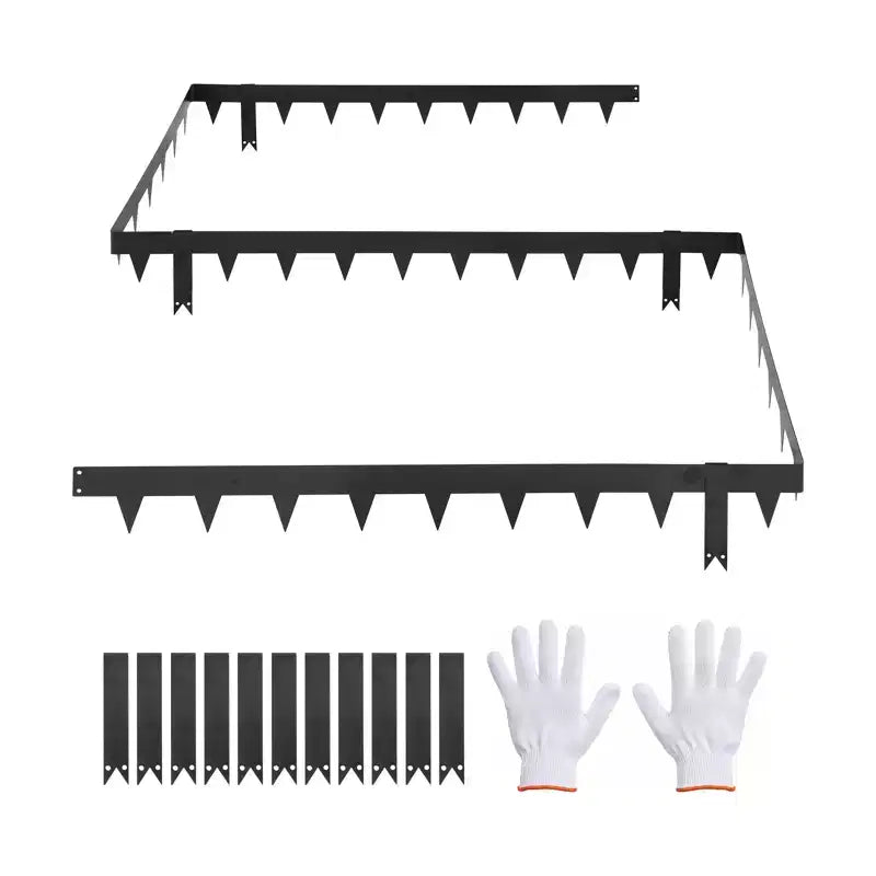 Bordures de Paysage en Acier Galvanisé VEVOR, Lot de 10 Bordures Métalliques de 101,6 x 11,4 cm pour Aménagement Paysager avec 11 Clips de Fixation, Bordure de Jardin en Métal, Noir