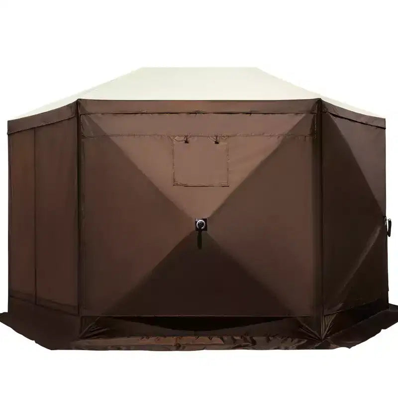 Tonnelle moustiquaire, 3,6 x 3,6 m, abri de camping escamotable à 6 côtés avec fenêtres en maille, sac de transport portable