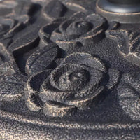 Pied de parasol rond en résine 18, support de parasol de marché 20 lb avec motif floral de roses décoratif