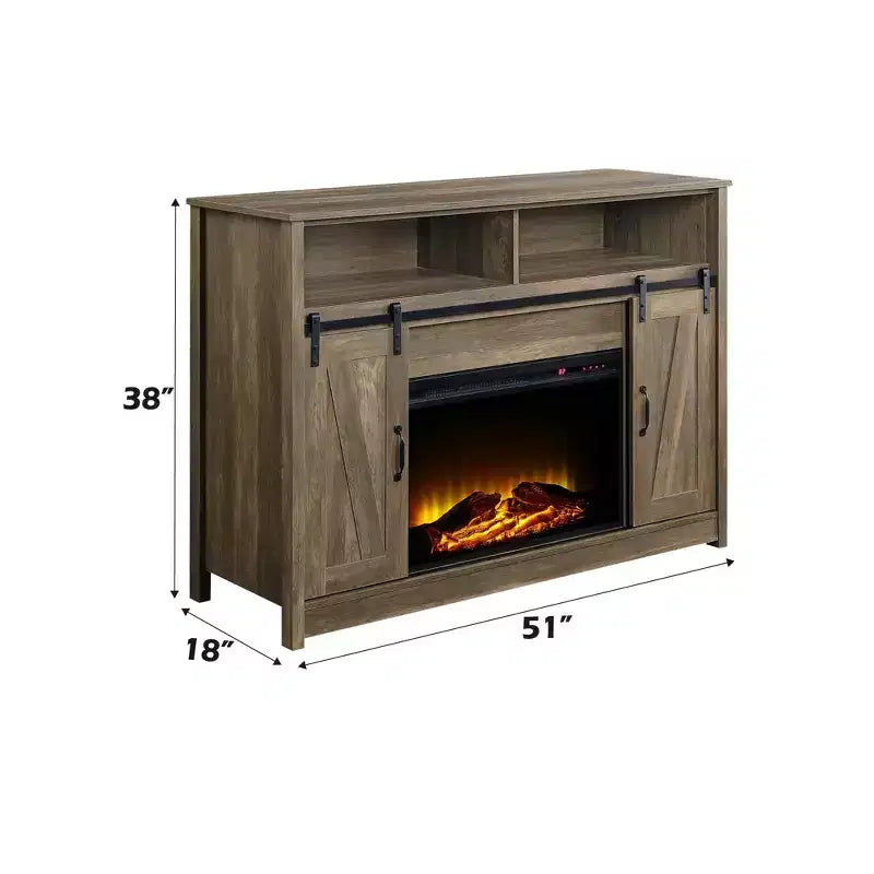 Foyer finition chêne rustique avec étagère de rangement