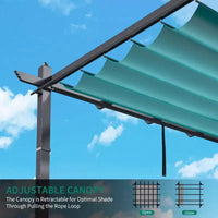 Pergola Extensible d'Extérieur 3x4 m avec Toit Amovible Bleu, 4 Rideaux Blancs, au Vent et en Aluminium pour Jardin et Terrasse