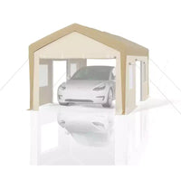 Toile de rechange pour abri d'auto, robuste, impermeable, resistante aux UV, en PE, compatible 13x20 13x25 20x13x11 pi, blanc, dessus jaune uniquement, sans structure