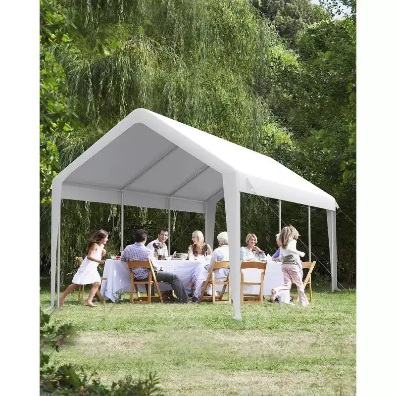 Toile de rechange pour abri d'auto, robuste, impermeable, resistante aux UV, en PE, compatible 13x20 13x25 20x13x11 pi, blanc, dessus jaune uniquement, sans structure