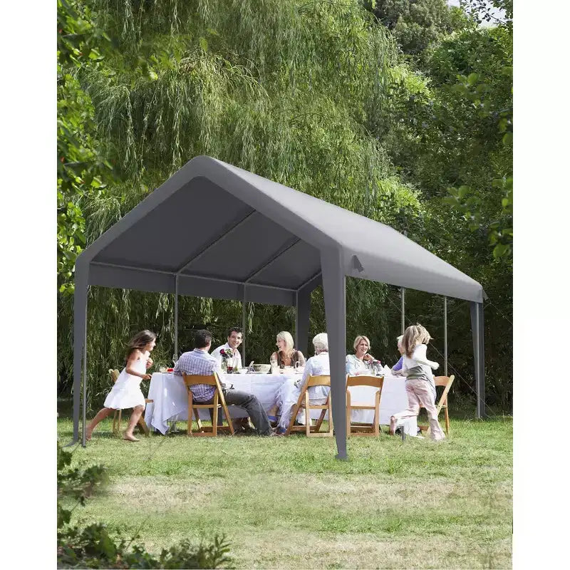 Toile de rechange pour abri d'auto, robuste, impermeable, resistante aux UV, en PE, compatible 13x20 13x25 20x13x11 pi, blanc, dessus jaune uniquement, sans structure
