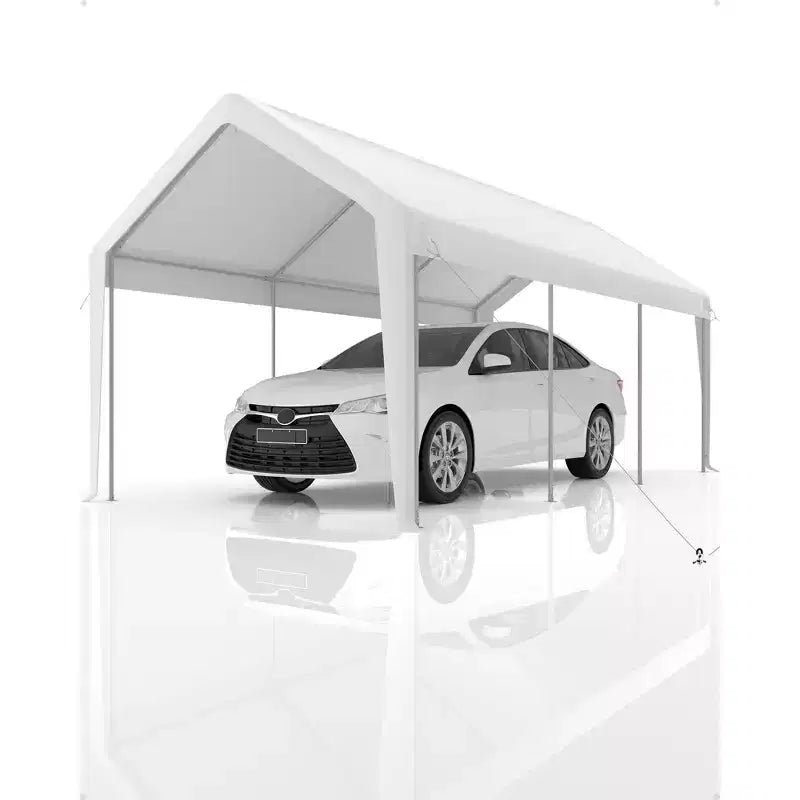 Toile de rechange pour abri d'auto, robuste, impermeable, resistante aux UV, en PE, compatible 13x20 13x25 20x13x11 pi, blanc, dessus jaune uniquement, sans structure