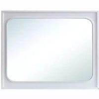 Passion Furniture Milan Miroir de commode rectangulaire avec cadre en bois blanc, 45 po l. x 36 po H