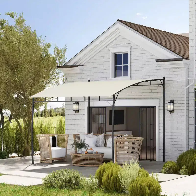 Pergola gazebo d'extérieur, abri pare-soleil de jardin avec structure metallique pour porche, terrasse et patio