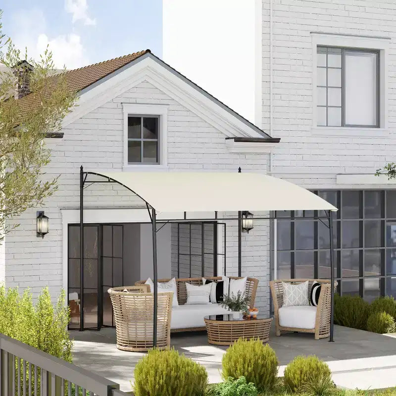 Pergola gazebo d'extérieur, abri pare-soleil de jardin avec structure metallique pour porche, terrasse et patio