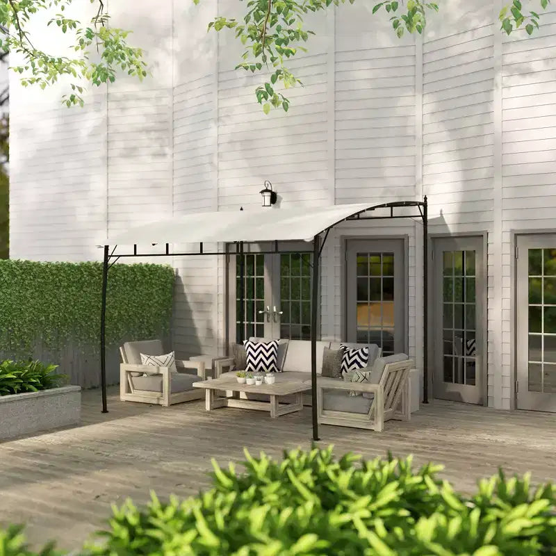 Pergola gazebo d'extérieur, abri pare-soleil de jardin avec structure metallique pour porche, terrasse et patio