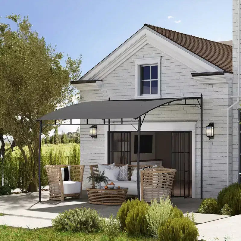 Pergola gazebo d'extérieur, abri pare-soleil de jardin avec structure metallique pour porche, terrasse et patio