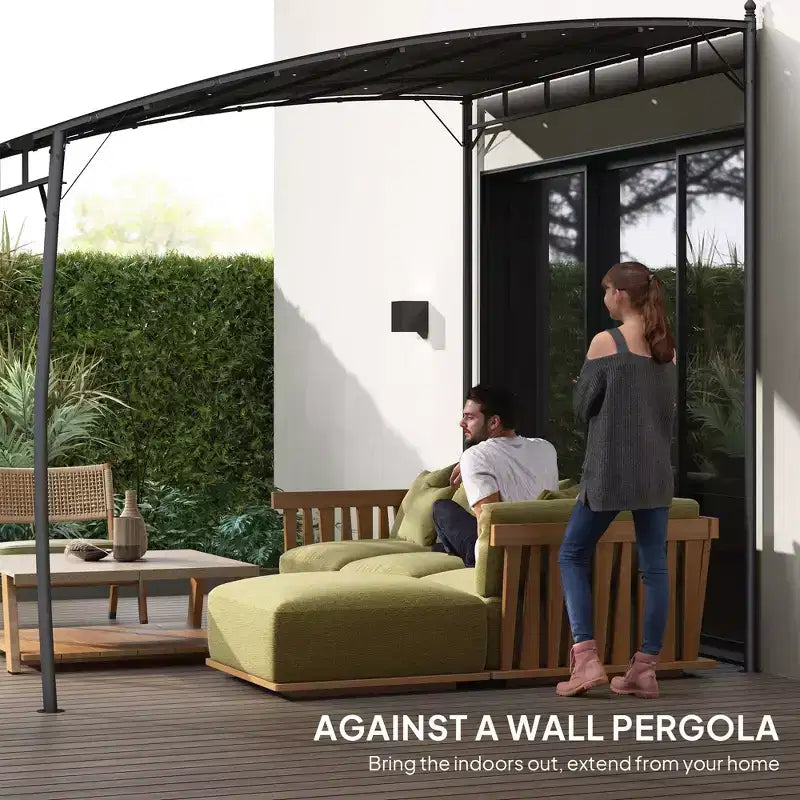 Pergola gazebo d'extérieur, abri pare-soleil de jardin avec structure metallique pour porche, terrasse et patio