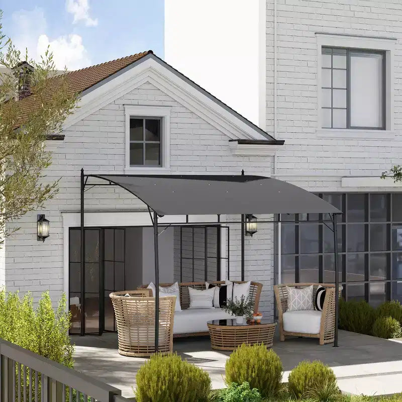 Pergola gazebo d'extérieur, abri pare-soleil de jardin avec structure metallique pour porche, terrasse et patio