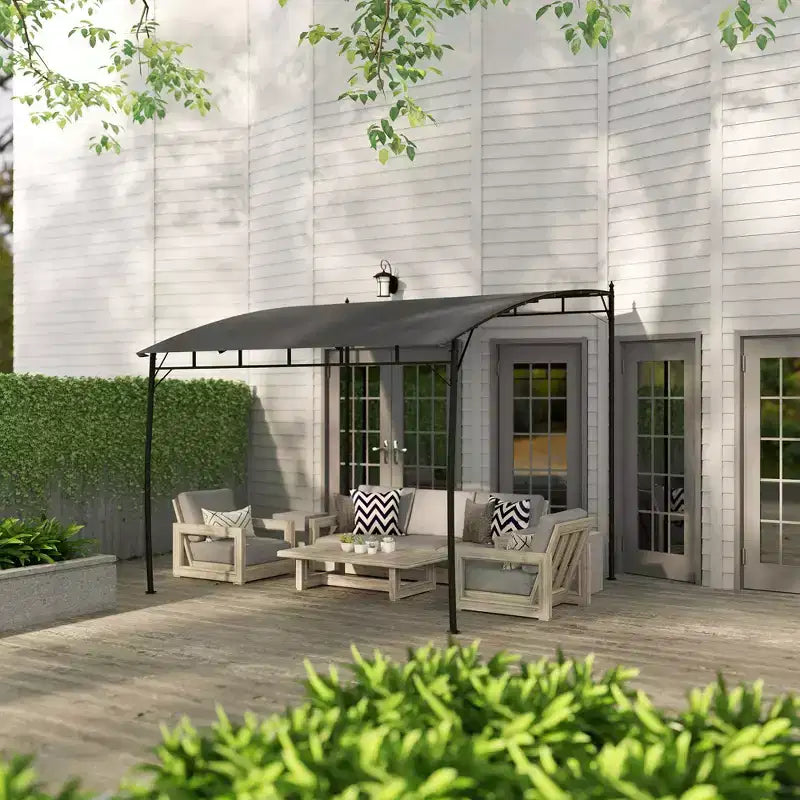Pergola gazebo d'extérieur, abri pare-soleil de jardin avec structure metallique pour porche, terrasse et patio