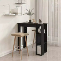 vidaXL Table de bar avec étagère Bois d'ingénierie Salle à manger Cuisine Haute Haute Murale Pièce