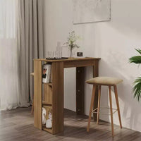 vidaXL Table de bar avec étagère Bois d'ingénierie Salle à manger Cuisine Haute Haute Murale Pièce