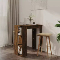 vidaXL Table de bar avec étagère Bois d'ingénierie Salle à manger Cuisine Haute Haute Murale Pièce