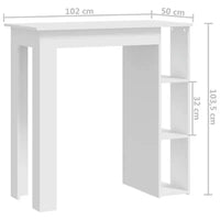 vidaXL Table de bar avec étagère Bois d'ingénierie Salle à manger Cuisine Haute Haute Murale Pièce