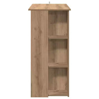 vidaXL Table de bar avec étagère Bois d'ingénierie Salle à manger Cuisine Haute Haute Murale Pièce