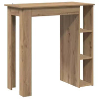 vidaXL Table de bar avec étagère Bois d'ingénierie Salle à manger Cuisine Haute Haute Murale Pièce