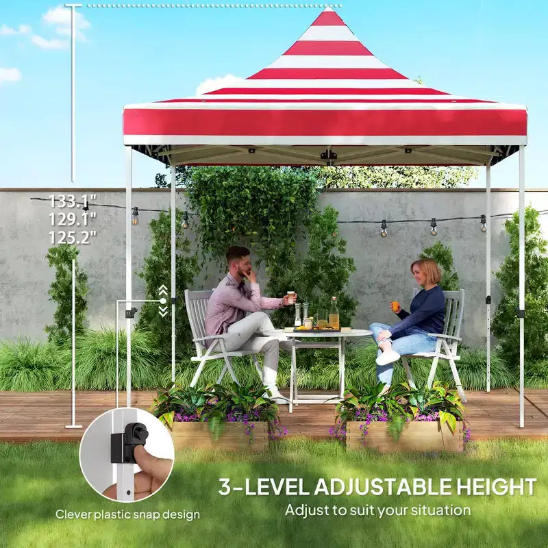 Tente de réception escamotable robuste 3x3m avec parois latérales, abri solaire instantané UPF50+ avec poches de rangement