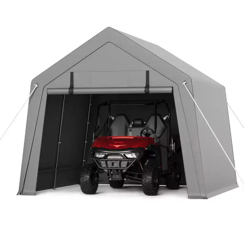 Abri de voiture portable robuste - Rangement extérieur - Imperméable et résistant aux UV - Abri de garage extérieur - Tente - Portes zippées enroulables - Plusieurs tailles