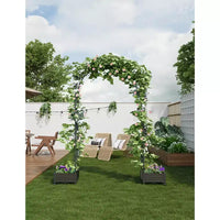 Arche de jardin solide en métal avec jardinière surélevée, pergola haute d'extérieur pour plantes grimpantes, mariages, fêtes, décoration de jardin, support pour vignes