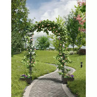 Arche de jardin solide en métal avec jardinière surélevée, pergola haute d'extérieur pour plantes grimpantes, mariages, fêtes, décoration de jardin, support pour vignes