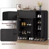 Meuble à chaussures Acekool 47 po avec 4 portes et 1 tiroir, organisateur d'entrée étroit pour couloir et salon
