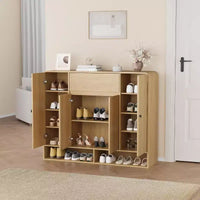 Meuble à chaussures Acekool 47 po avec 4 portes et 1 tiroir, organisateur d'entrée étroit pour couloir et salon