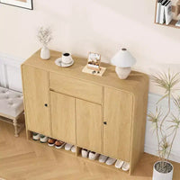 Meuble à chaussures Acekool 47 po avec 4 portes et 1 tiroir, organisateur d'entrée étroit pour couloir et salon