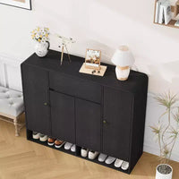 Meuble à chaussures Acekool 47 po avec 4 portes et 1 tiroir, organisateur d'entrée étroit pour couloir et salon