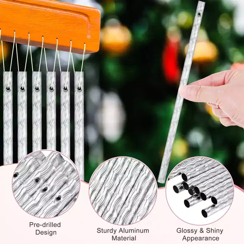 Unique Bargains Carillon à vent d'extérieur DIY durable en aluminium, 4 tailles