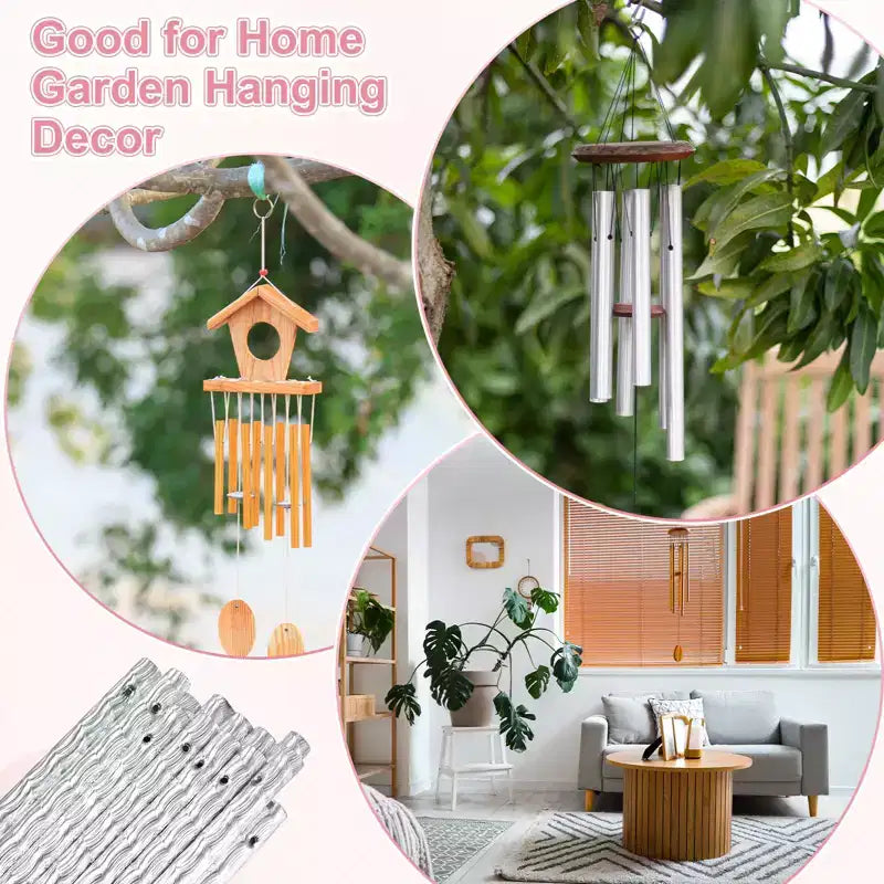 Unique Bargains Carillon à vent d'extérieur DIY durable en aluminium, 4 tailles