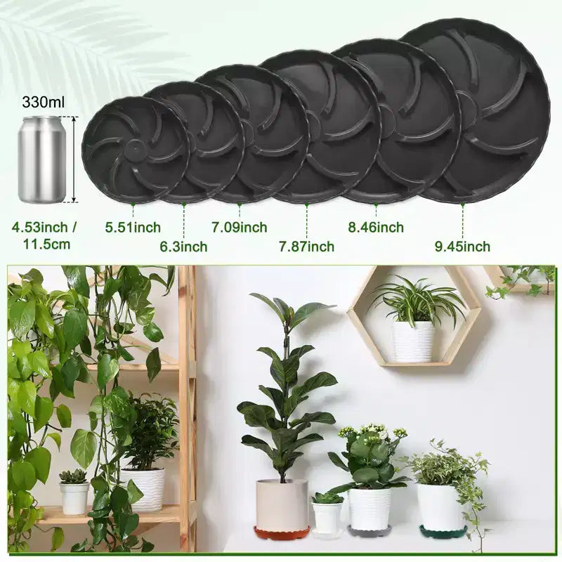 Soucoupes de plantes de protection de drainage d'eau intérieures et extérieures Unique Bargains 4 pièces