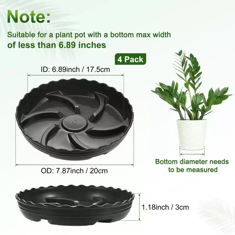 Soucoupes de plantes de protection de drainage d'eau intérieures et extérieures Unique Bargains 4 pièces