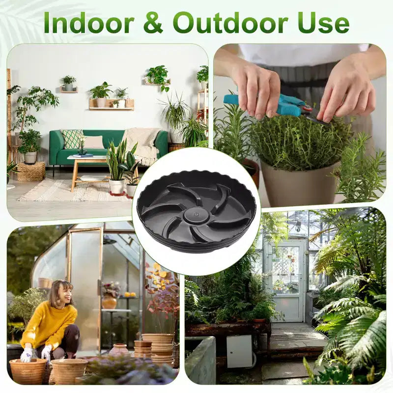 Soucoupes de plantes de protection de drainage d'eau intérieures et extérieures Unique Bargains 4 pièces