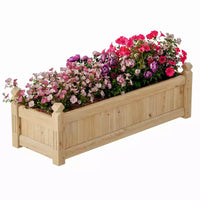 Carré potager surélevé spacieux en bois – Jardinière robuste en bois de sapin, bac de culture extérieur pour légumes, herbes aromatiques, fleurs, terrasse, balcon, jardin