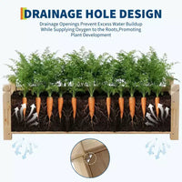 Carré potager surélevé spacieux en bois – Jardinière robuste en bois de sapin, bac de culture extérieur pour légumes, herbes aromatiques, fleurs, terrasse, balcon, jardin