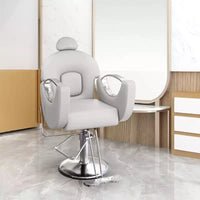 Fauteuil de barbier professionnel inclinable Garvee, chaise de salon de beauté pour barbier et domicile, fauteuil de salon pivotant à 30° pour coiffeur
