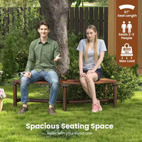 Banc de Patio Incurvé Costway pour 2-3 Personnes Causeuse d'Extérieur pour Jardin