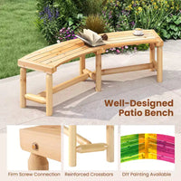 Banc de Patio Incurvé Costway pour 2-3 Personnes Causeuse d'Extérieur pour Jardin