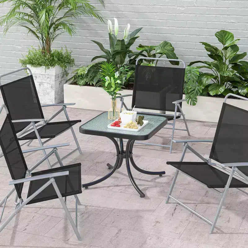 Costway Lot de 2 tables d'appoint d'extérieur de 50,8 cm avec plateau en verre trempé et cadre en métal pour terrasse
