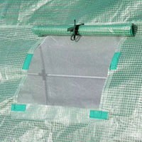Housse de rechange pour serre en plastique, bâche étanche robuste pour serre tunnel, feuille avec 12 fenêtres, porte et grille