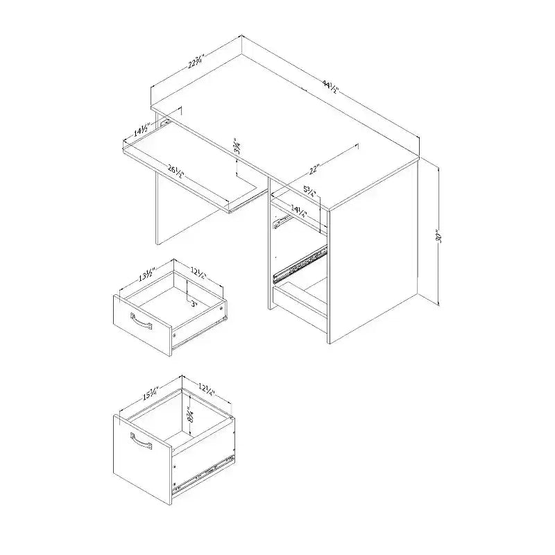 Bureaux pour enfants HomeStock avec étagère de rangement ouverte
